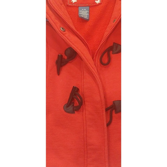 Sebby Red Jacket XL Soft Sweatshirt Material Front Pockets Zip and Toggle - Picture 5 of 8